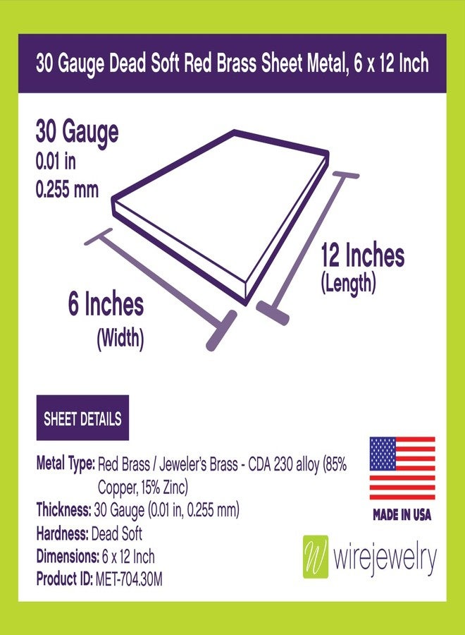 WireJewelry 30 Gauge 0.010 Dead Soft Red Brass Sheet Metal - 6x12 Inch - Image 3